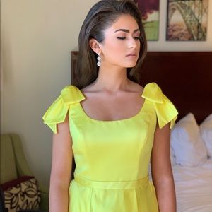 Ashley Lauren dress 4072 bows on shoulder A-line